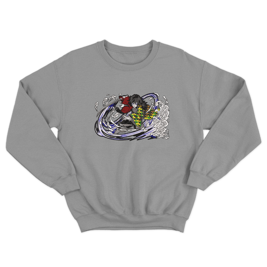 Demon Slayer Giyu Tomioka Embroidered Sweatshirt shops