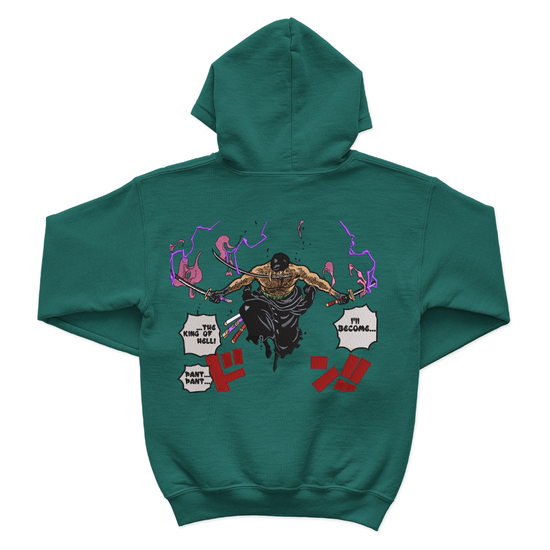 Zoro King of Hell Embroidered Hoodie