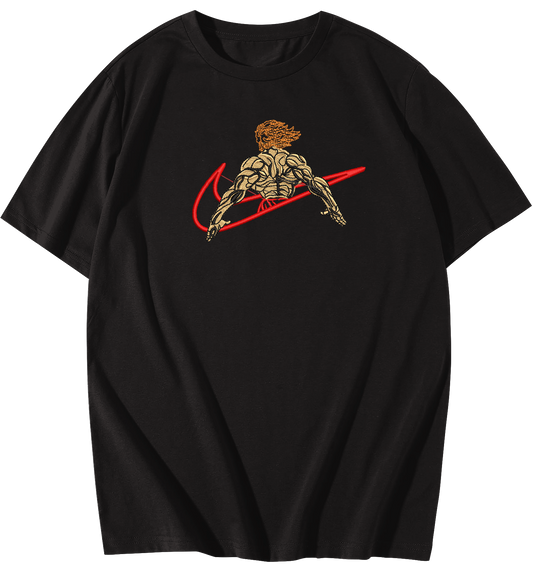 Baki the Grappler X hanma yujiro Embroidered Oversize T-Shirt