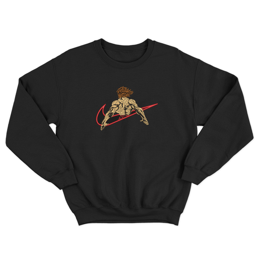 Baki the Grappler X hanma yujiro Embroidered Oversize Sweatshirt