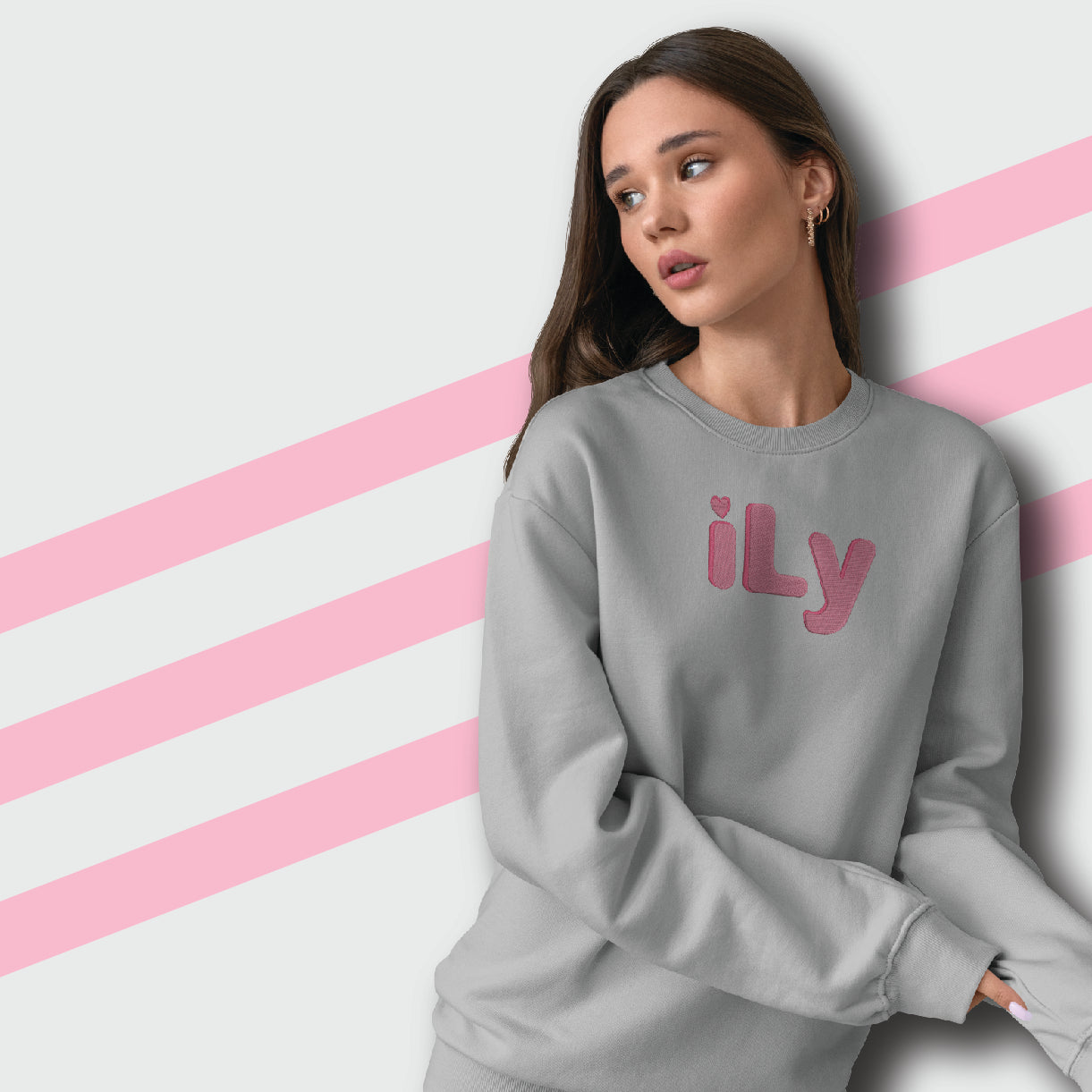 iLY(I Love U) Embroidered Sweatshirt